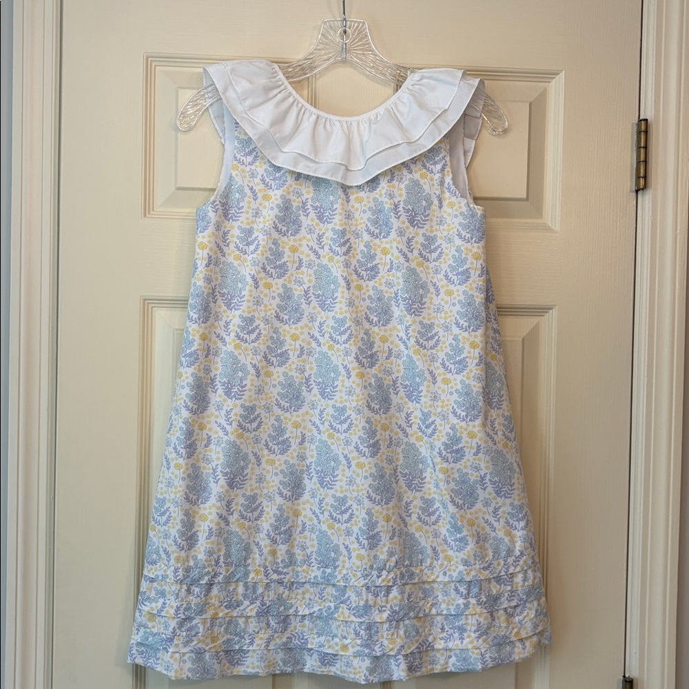 Shrimp and Grits Girls Ruffled Floral Sundress Cottagecore Spring Summer size 10